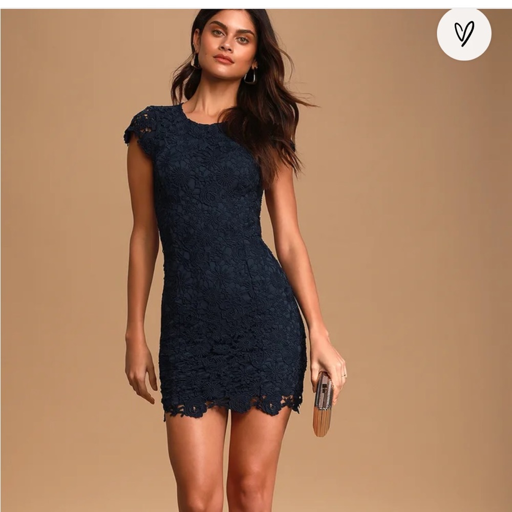Lulus size medium navy blue key hole open back